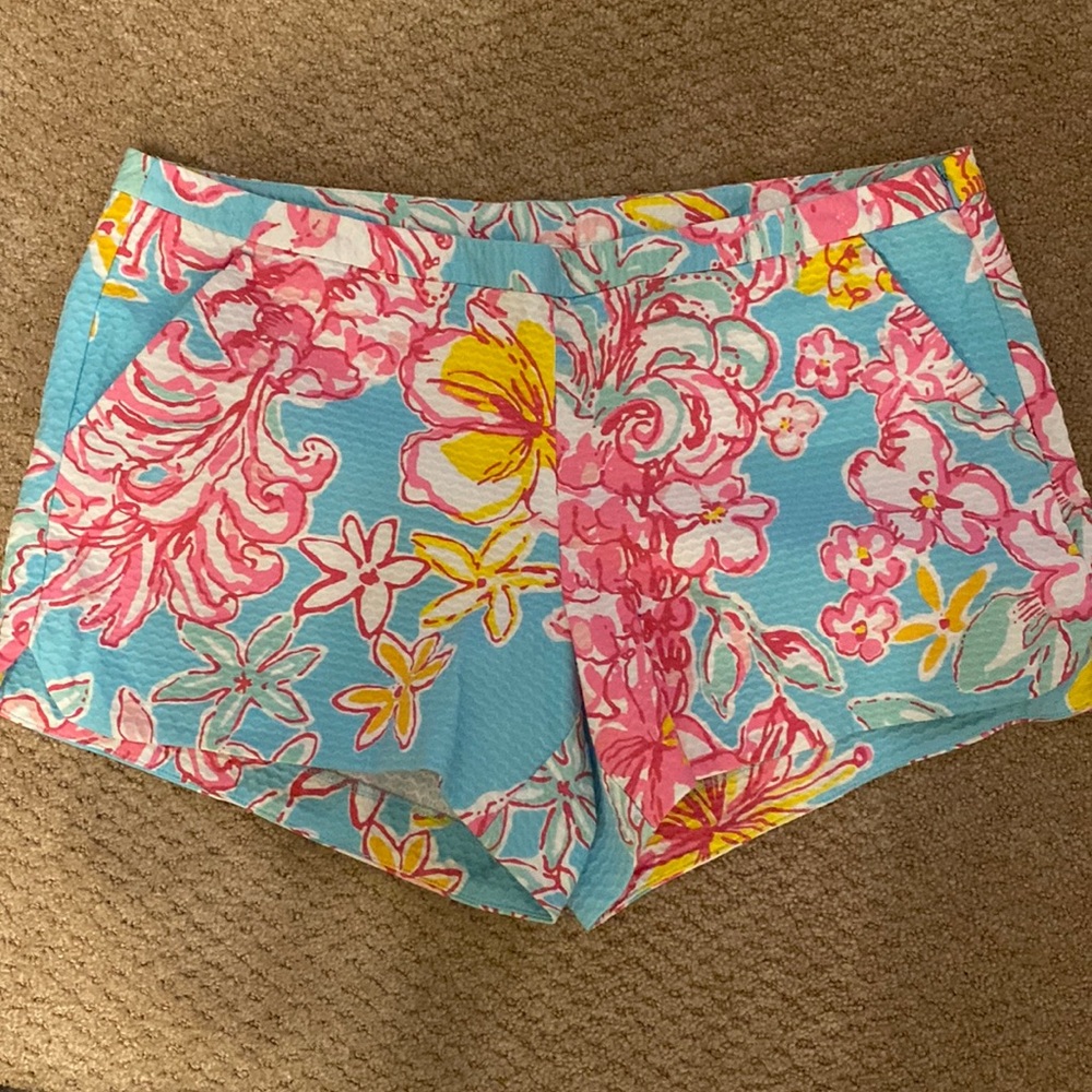Lilly Pulitzer Pineapple and Hibiscus Shorts